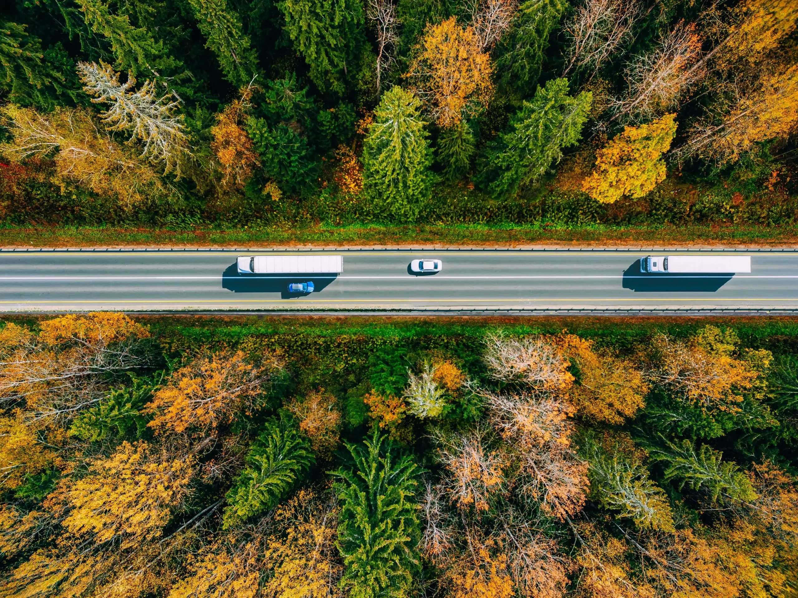 heavy duty truck braking in city traffic showing stop and go driving conditions in Calgary