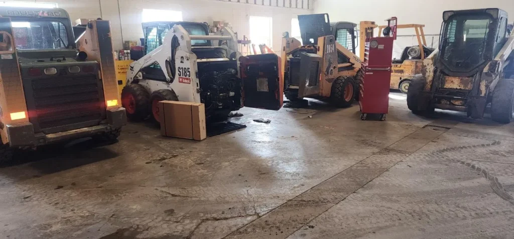 Variety of light duty equipment in a service garage